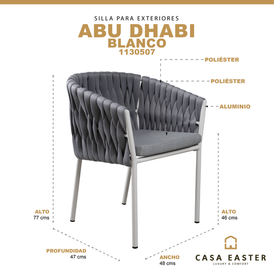 Silla de exterior e interior Abu Dhabi color blanco -1130507