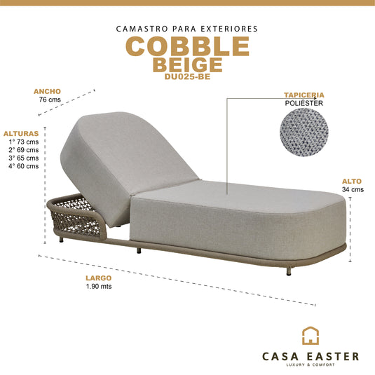 Camastro de Aluminio COBBLE de Olefina color Beige - DU025-BE
