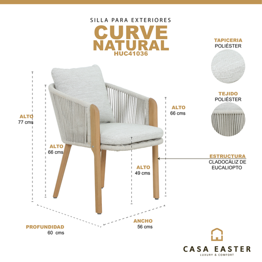 silla de comedor Curve de madera - HUC41036