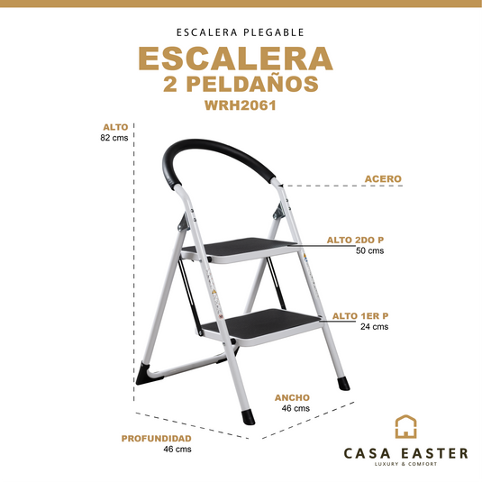 Escalera de acero de 2 peldaños - WRH2061