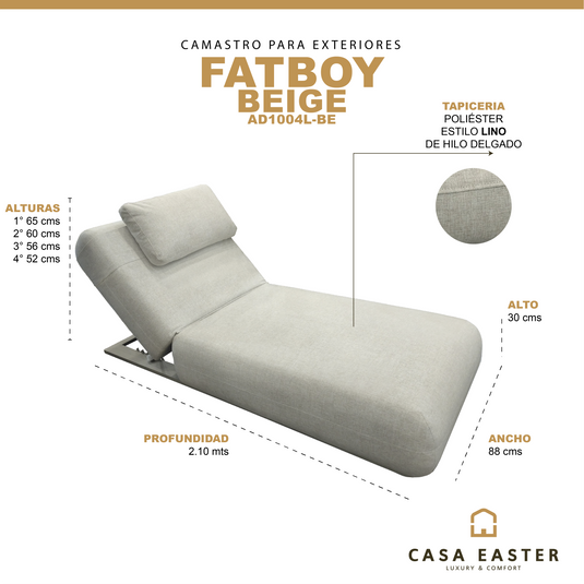 Camastro de aluminio Fatboy color Beige - AD1004L-BE