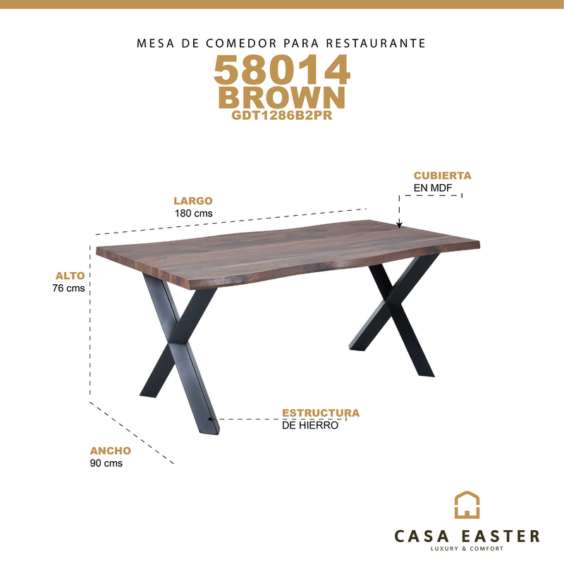 Load image into Gallery viewer, Indoor Dining Table 1.8M 58014 Brown - GDT1286B2PR
