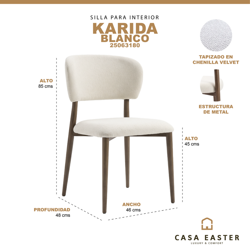 Cargue la imagen en el visor de la galería, Silla de Interior Karida color blanco - 25063180
