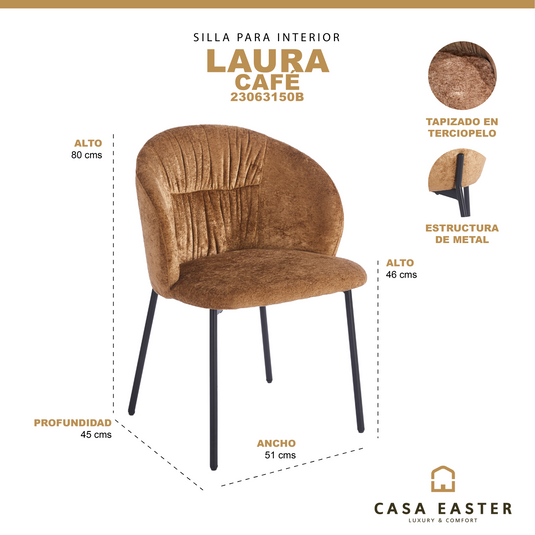 Silla de Interior Laura color Café - 23063150B