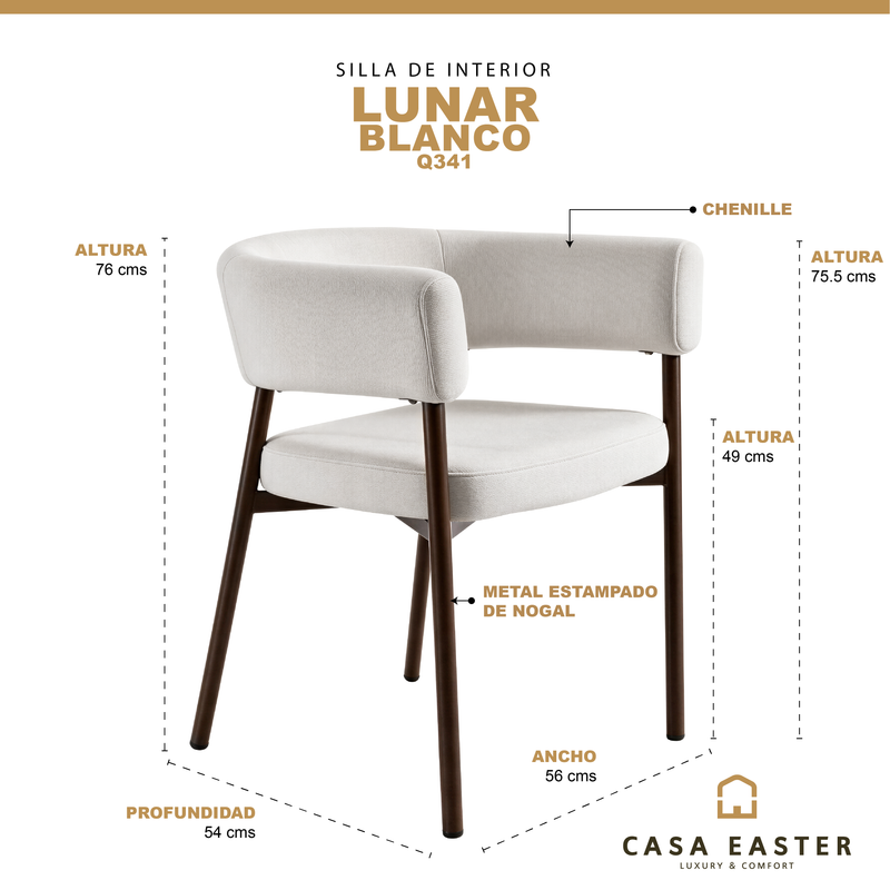 Cargue la imagen en el visor de la galería, Silla de interior Lunar color blanco - Q341
