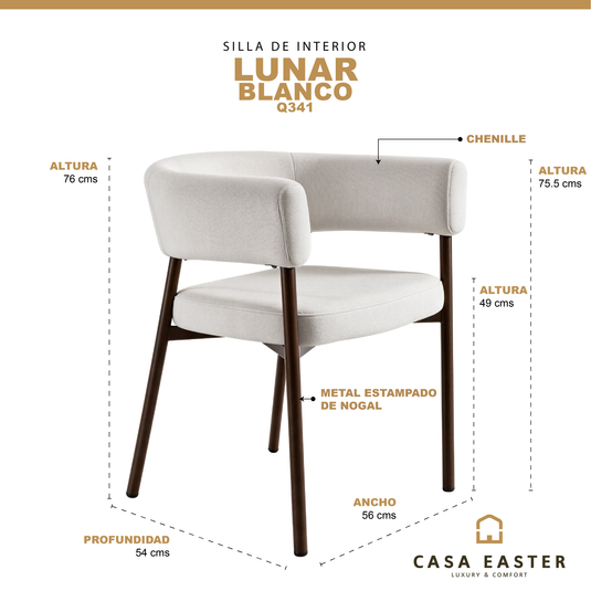 Silla de interior Lunar color blanco - Q341