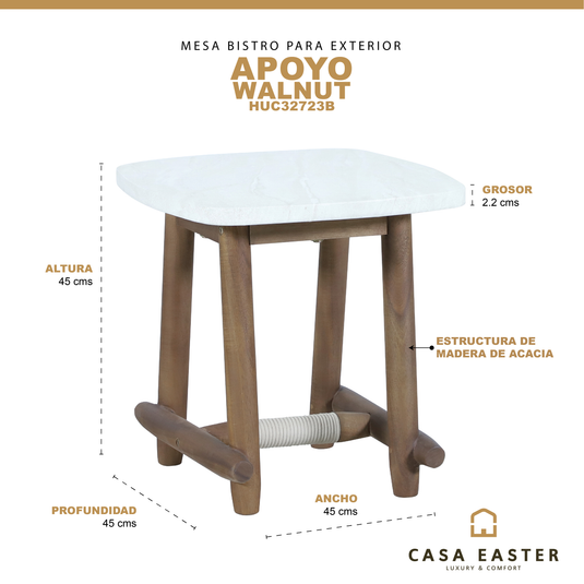 Mesa bistro de madera 50cm APOYO para exterior e interior - HUC32723B