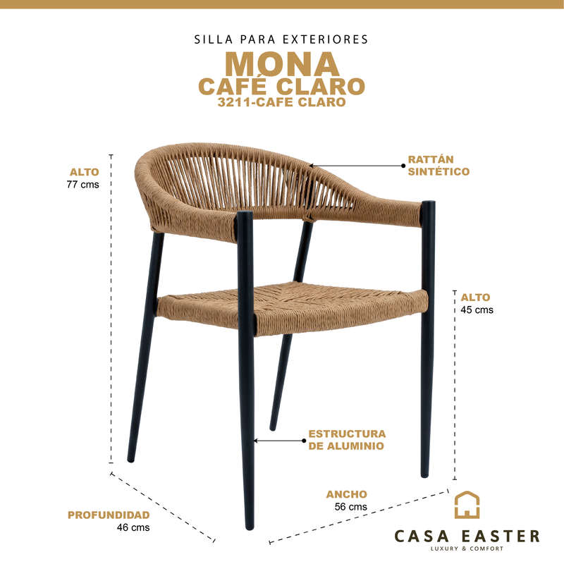 Load image into Gallery viewer, Mona 3211-ZF403 Outdoor and Indoor Loop Chair, Khaki 
