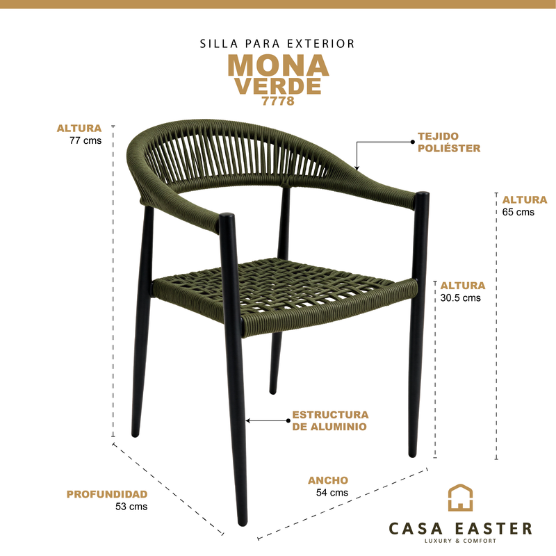 Load image into Gallery viewer, Mona 7777 Loop Chair for Outdoor and Indoor Use, Black - MONA 7777 
