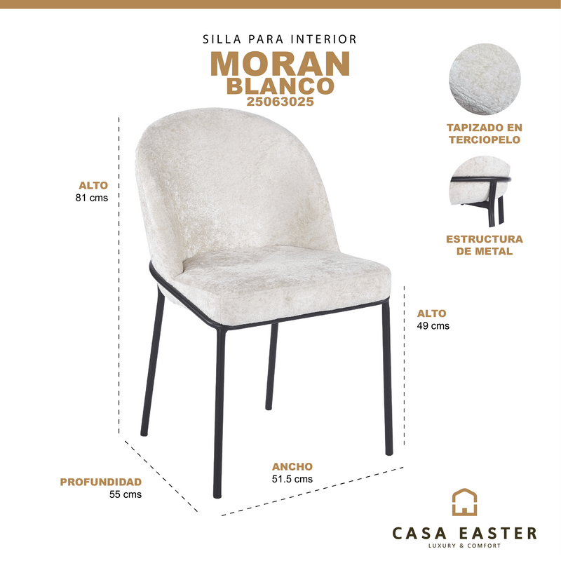 Load image into Gallery viewer, Silla de Interior Moran color Blanco - 25063025
