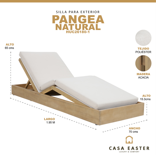 Camastro de madera con textileno Pangea color Natural - HUC261801