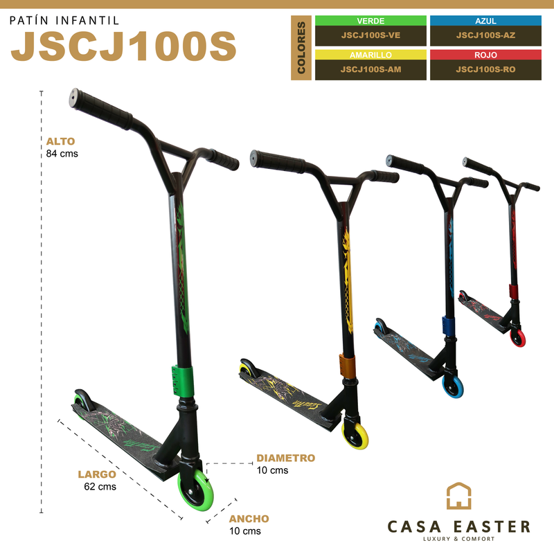 Cargue la imagen en el visor de la galería, Patín infantil color amarillo - JSCJ100S-AM
