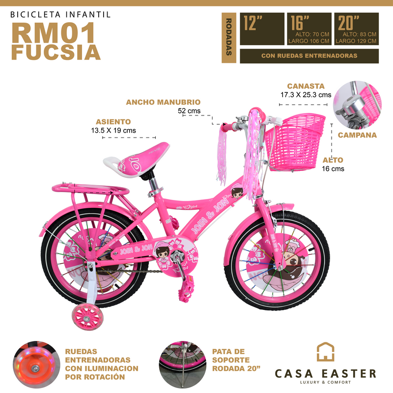 Cargue la imagen en el visor de la galería, Bicicleta de 20&quot; RM01  color Rosa - RM0120-ROS
