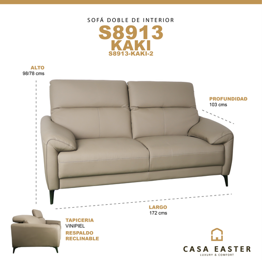 Sofá doble de interior color KAKI - S8913-KAKI-2