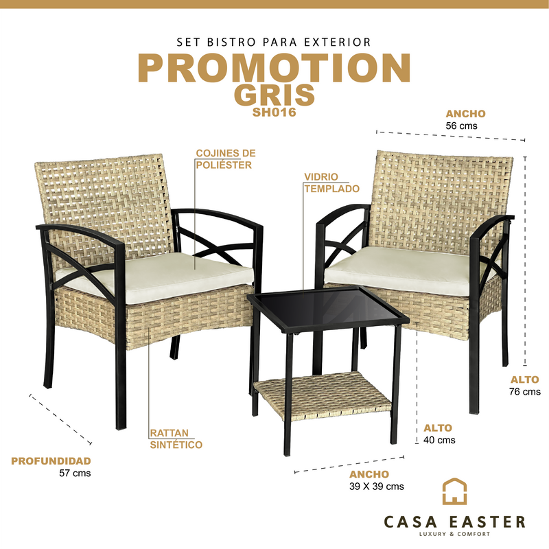 Cargue la imagen en el visor de la galería, Set Bistro Promotion color Gris - SH016
