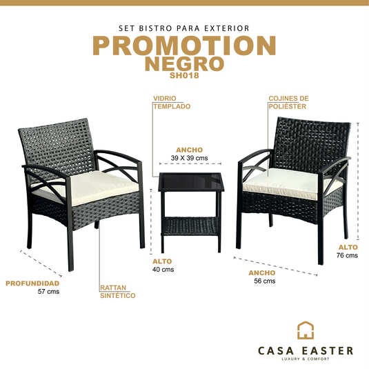Set Bistro Promotion color Negro - SH018