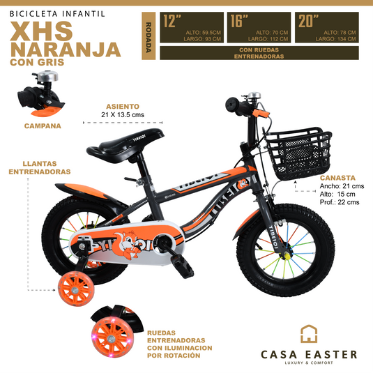 Bicicleta infantil XHS de 16