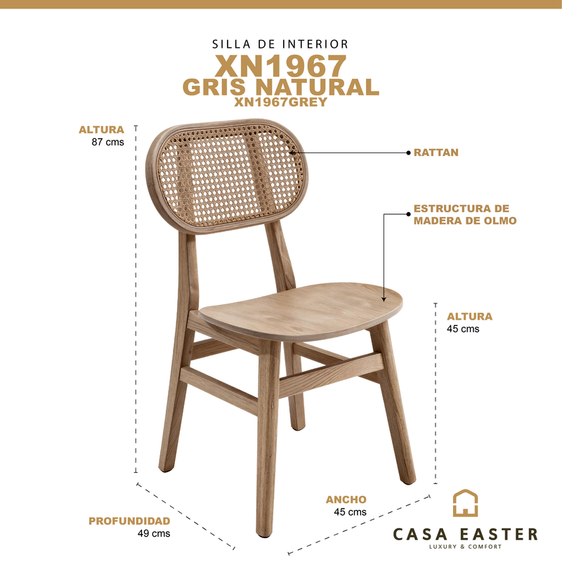 Load image into Gallery viewer, Wooden Indoor Chair XN1967B Natural Color - XN1967B 
