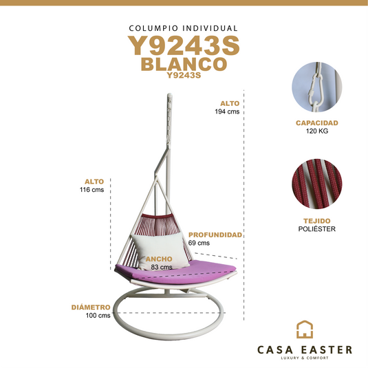 Columpio individual color blanco Y9243S - Y9243S