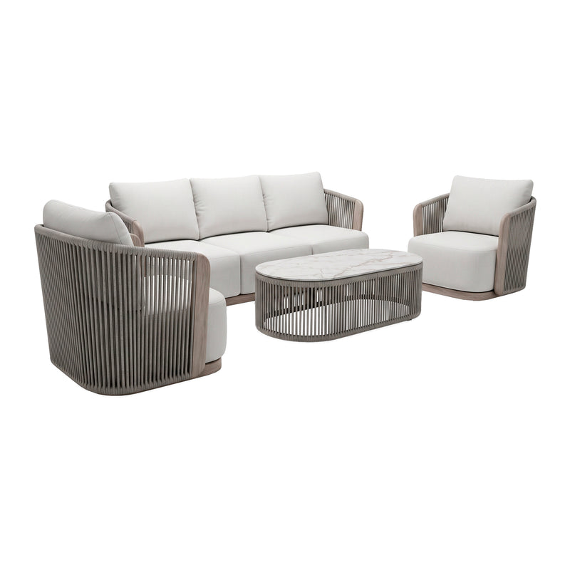 Load image into Gallery viewer, Set Triple FIRST de madera color claro con gris - GLA-63575-21-23-47KD
