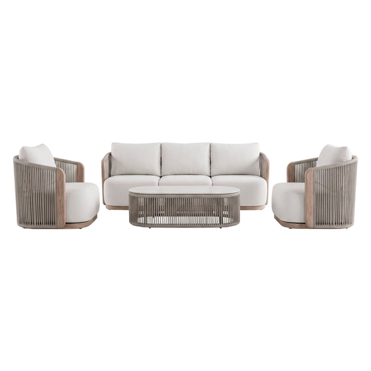 Set Triple FIRST de madera color claro con gris - GLA-63575-21-23-47KD