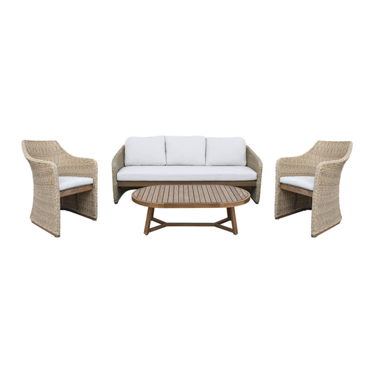 Set triple Florida + 2 sillas florida color natural - FLOO-FLOO