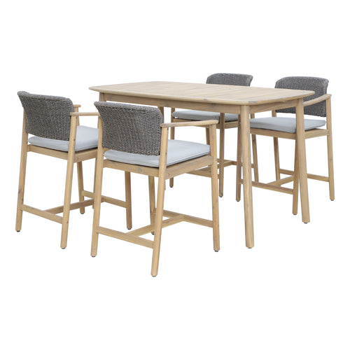 Comedor de barra Freeport 1.6 M color Gris + 4 sillas freeport de bar