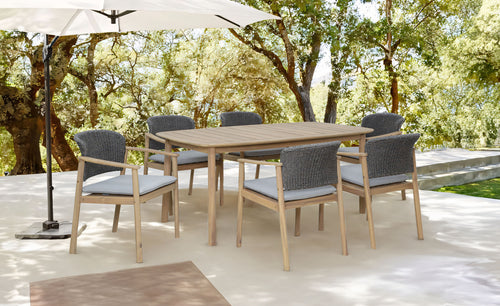 Comedor de madera 1.8x90 con 6 sillas FREEPORT