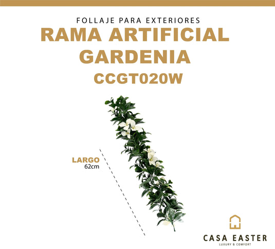 Follaje Decorativo De Rama  para exterior y interior Color Blanco  GARDENIA  -CCGT020W