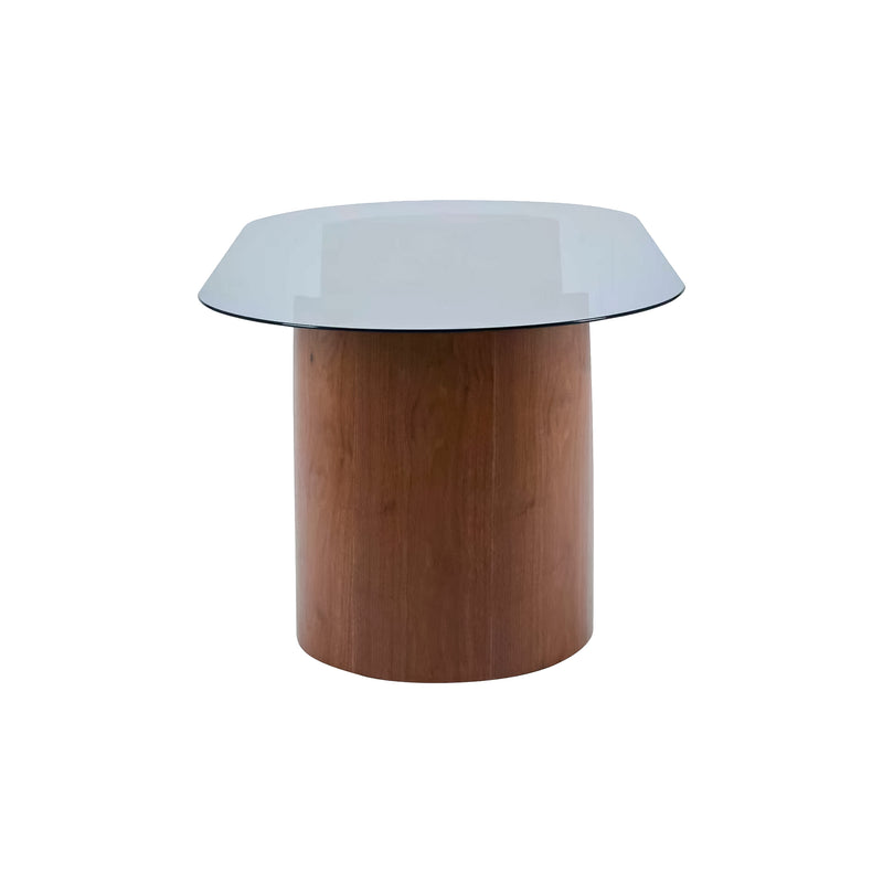 Cargue la imagen en el visor de la galería, Mesa de comedor de interior 2M Lujino con cubierta de cristal, color brown  - GDT1408B4PRG
