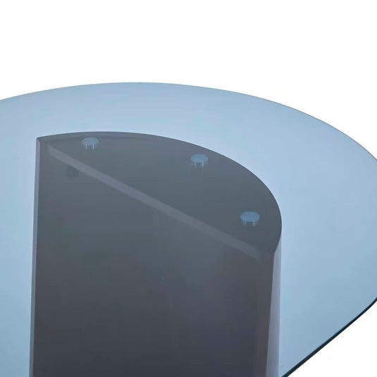 Mesa de comedor de interior 2M Lujino con cubierta de cristal, color brown  - GDT1408B4PRG