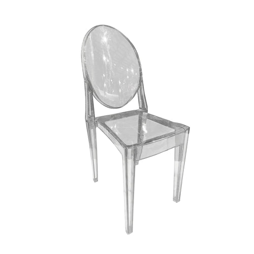 Silla  para Exterior e Interior de Resina Color Transparente GHOST- BD55C