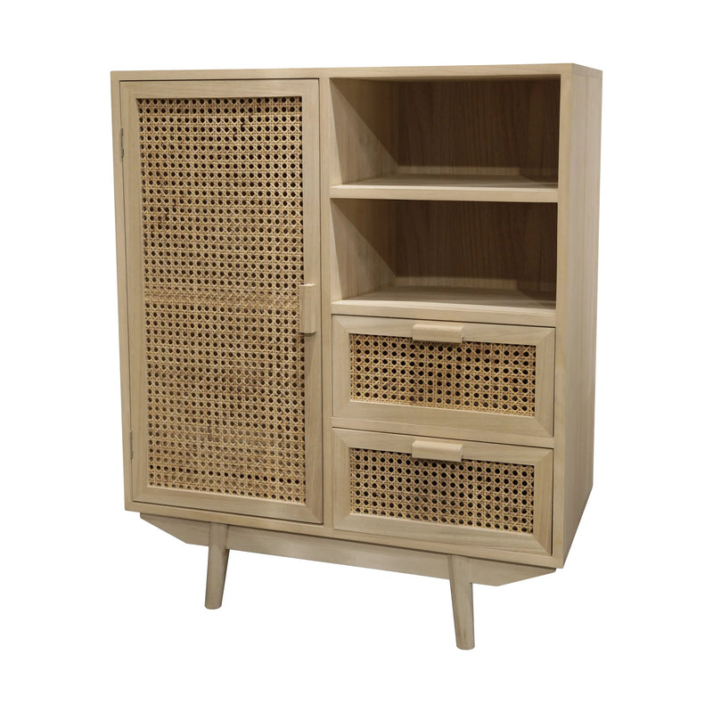 Cargue la imagen en el visor de la galería, Gabinete color natual con Rattan Paulownia-32423B-311D CasaEaster
