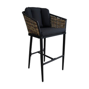 Silla alta para exterior e interior Glamour color carbón - GLA6248316KD