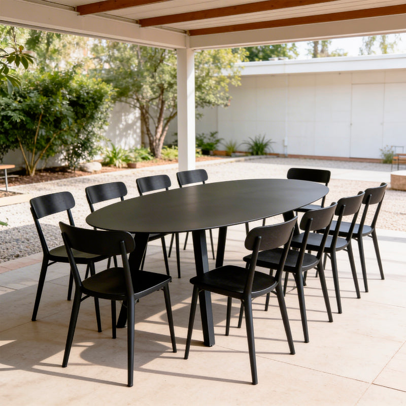 Cargue la imagen en el visor de la galería, Mesa de comedor Alum Herclion 2.5*1.2 M color carbón - STD19912-CHA
