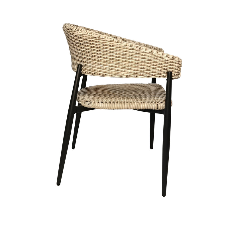 Cargue la imagen en el visor de la galería, Silla de interior y exterior de Rattan color Negro HILTON- GLA-6313410KD-BLK
