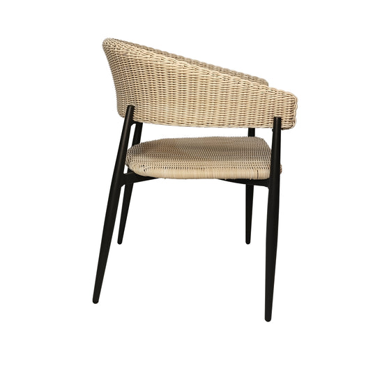 Silla de interior y exterior de Rattan color Negro HILTON- GLA-6313410KD-BLK