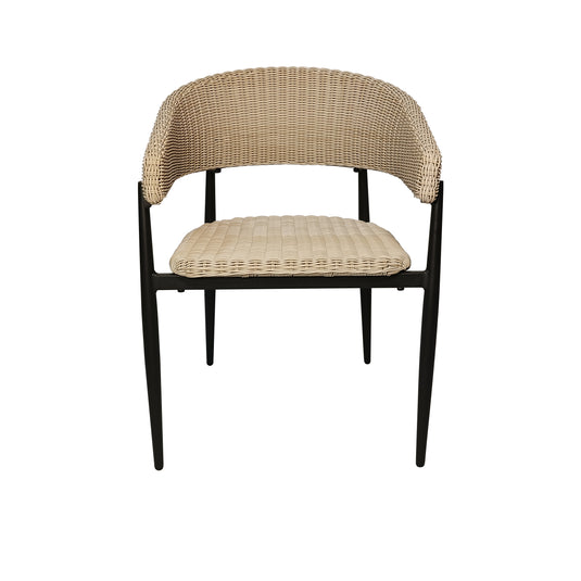 Silla de interior y exterior de Rattan color Negro HILTON- GLA-6313410KD-BLK