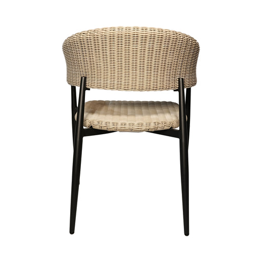 Silla de interior y exterior de Rattan color Negro HILTON- GLA-6313410KD-BLK