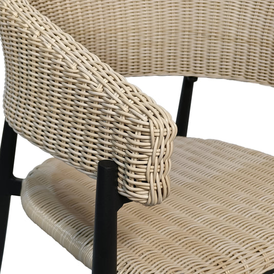 Silla de interior y exterior de Rattan color Negro HILTON- GLA-6313410KD-BLK