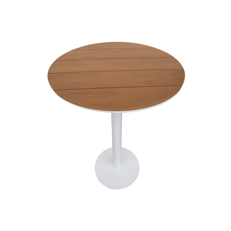 Cargue la imagen en el visor de la galería, Mesa de Barra Hirez D.70cms color Natural&amp;Blanco - 1098T
