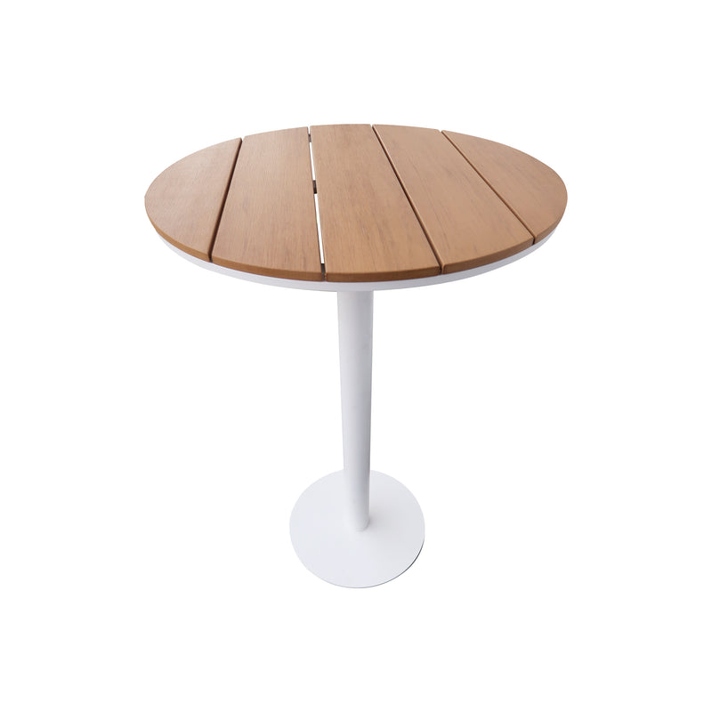 Cargue la imagen en el visor de la galería, Mesa de Barra Hirez D.70cms color Natural&amp;Blanco - 1098T
