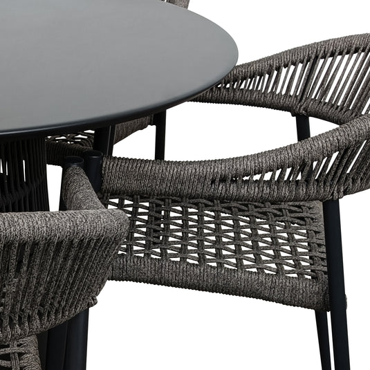 Comedor Imri 1.2 M Carbon + 5 sillas Mona ZF3450 café