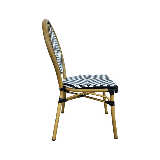 Silla de Rattan para exterior e interior Color Negro & blanco  ITALIA 2207 - 2207