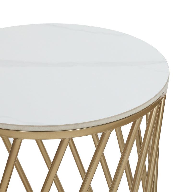 Cargue la imagen en el visor de la galería, Mesa bistro JIS para interior diam 42 cm color dorado - JIS4250
