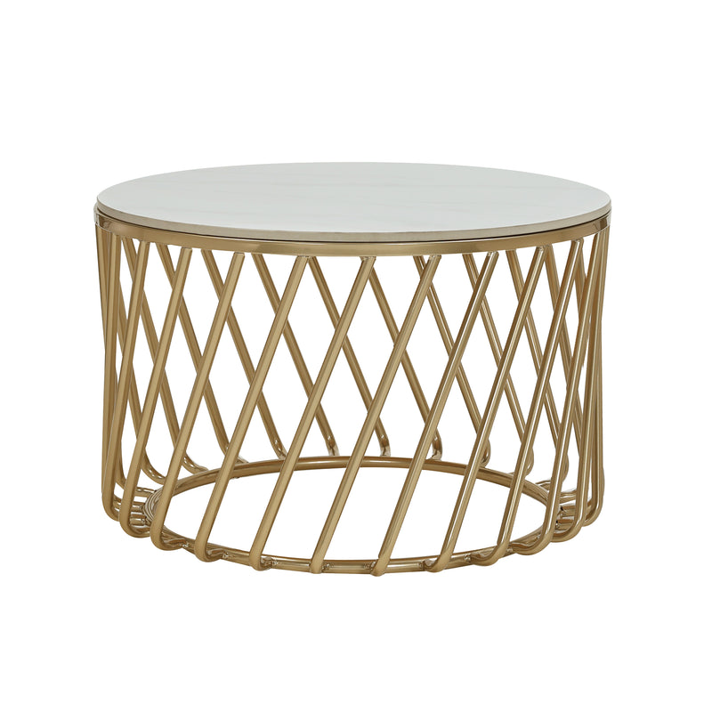Cargue la imagen en el visor de la galería, Mesa de centro JIS para interior diam 60 cm color dorado - JIS6040
