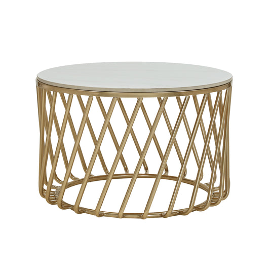 Mesa de centro JIS para interior diam 60 cm color dorado - JIS6040
