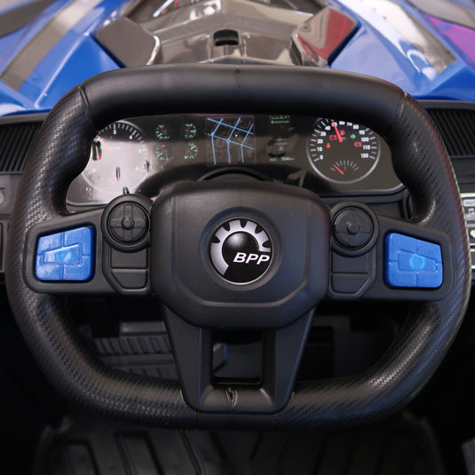 Carrito eléctrico con control remoto infantil color azul - JMB819