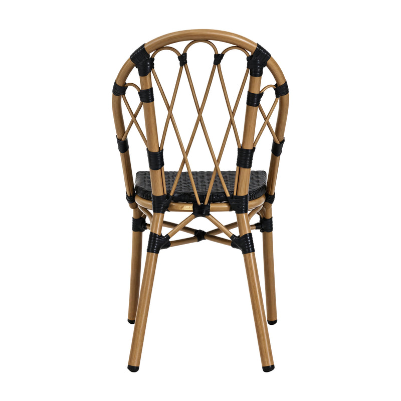 Cargue la imagen en el visor de la galería, Silla de exterior e interior Juliette color negro &amp; natural, de ratán sintético - 021
