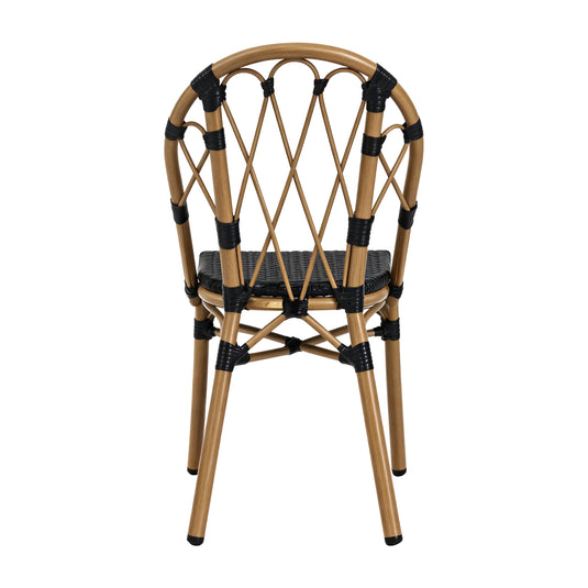 Silla de exterior e interior Juliette color negro & natural, de ratán sintético - 021